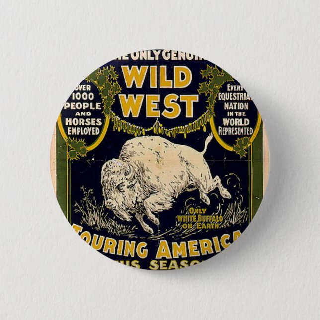 Pawnee Bill Shows Wild West 6 Cm Round Badge (Front)