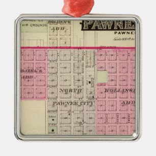 Pawnee City, Nebraska Metal Tree Decoration