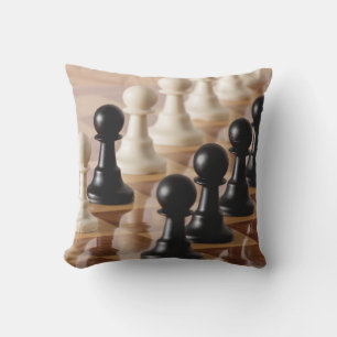 Pawns on Chess Board Cushion