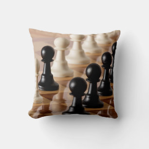 Pawns on Chess Board Cushion