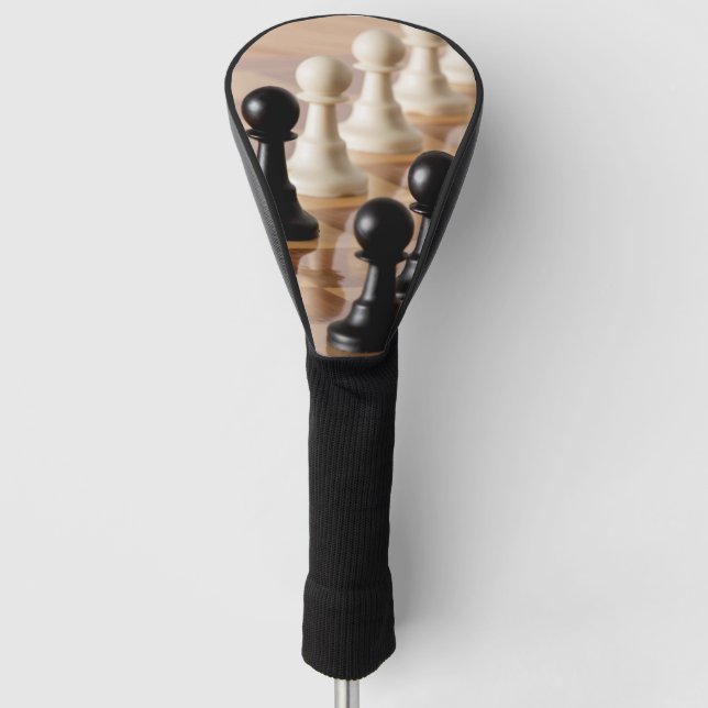 Pawns on Chess Board Golf Head Cover (Front)