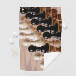 Pawns on Chess Board Golf Towel