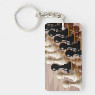 Pawns on Chess Board Key Ring