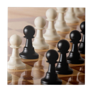 Pawns on Chess Board Tile
