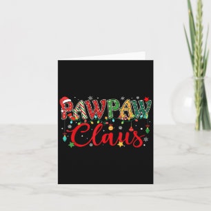 Pawpaw Claus Christmas Lights Pajama Family Matchi Card