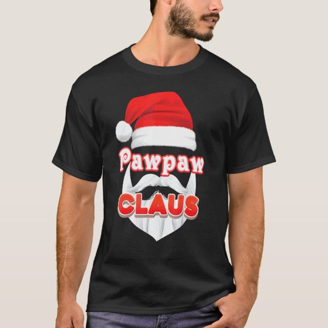 Pawpaw Claus Christmas Santa Face Merry Ugly Sweat T-Shirt (Front)