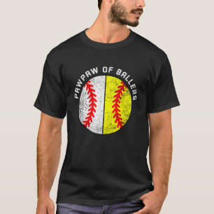 PawPaw Of Ballers Funny Baseball Softball Paw Paw T-Shirt