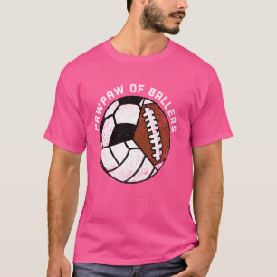 PawPaw Of Ballers Funny Volleyball Soccer Football T-Shirt