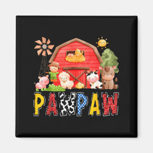 Pawpaw Red Farm Cow Birthday Boy Matching Family P Magnet