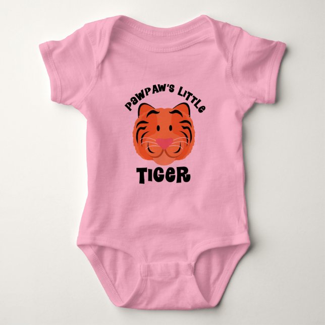 Pawpaws Little Tiger Cute Gift Baby Bodysuit (Front)