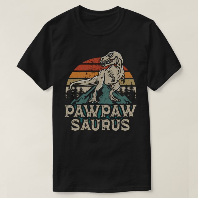 Pawpawsaurus Dinosaur Grandpa Saurus Father's Day T-Shirt (Design Front)
