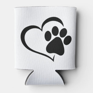 PawPrint and Heart Design Can Cooler