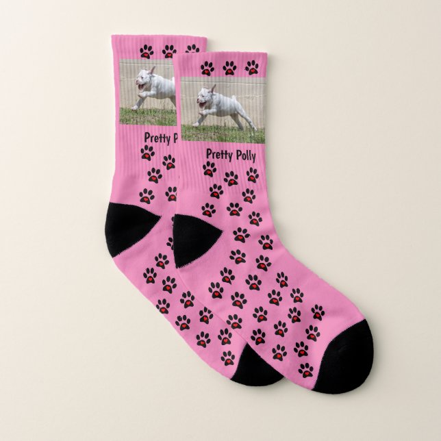 Pawprint Custom Dog Photo Socks - Add Picture (Pair)