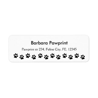 Pawprint custom return address labels Paw print