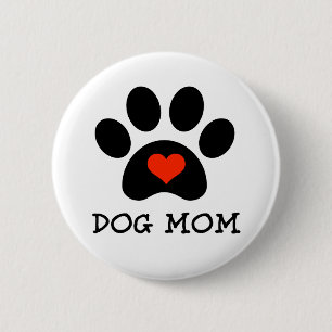 Pawprint Dog Mum 6 Cm Round Badge