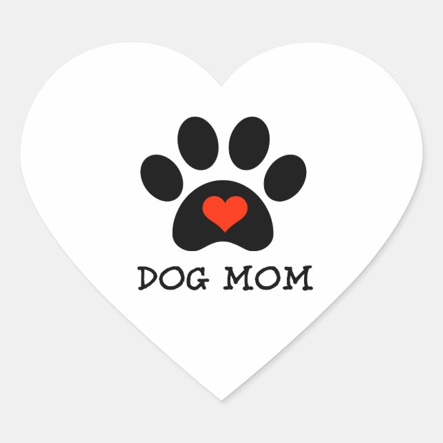Pawprint Dog Mum Heart Sticker (Front)