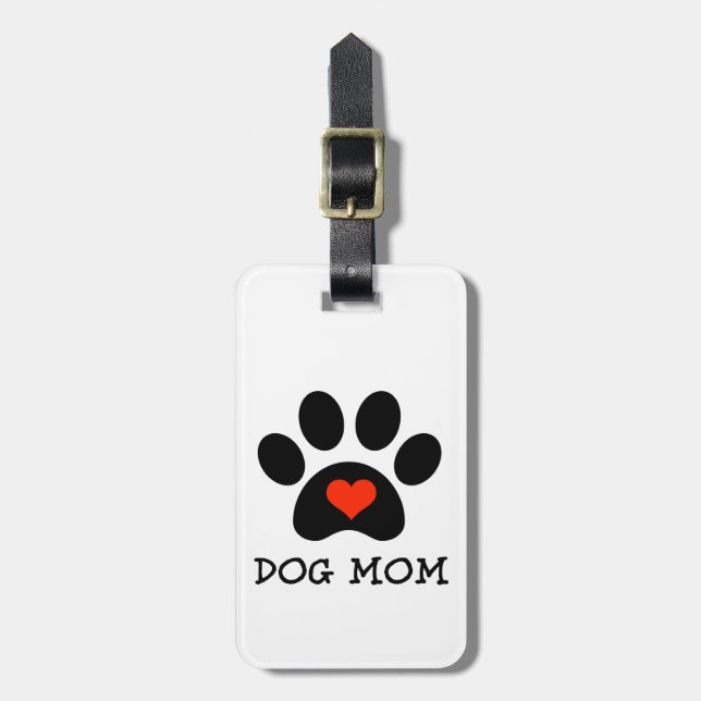 Pawprint Dog Mum Luggage Tag (Front Vertical)