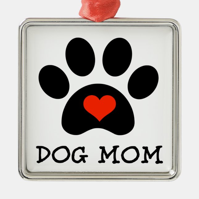 Pawprint Dog Mum Metal Tree Decoration (Front)