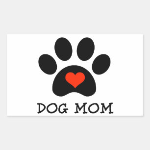 Pawprint Dog Mum Rectangular Sticker