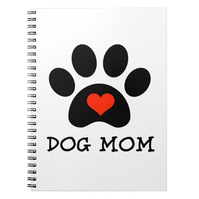 Pawprint Dog Mum Spiral Notebook (Front)