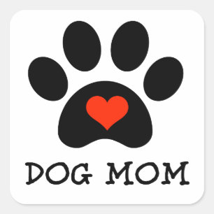 Pawprint Dog Mum Square Sticker