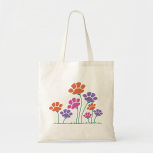 Pawprint Flower Garden Tote Bag