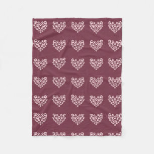 Pawprint Heart Fleece Blanket