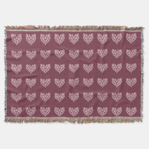 Pawprint Heart Throw Blanket