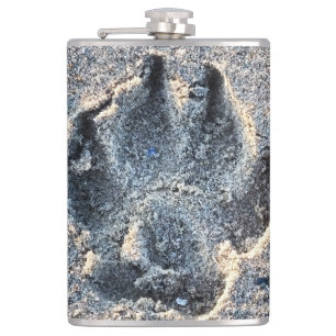 PAWPRINT IN THE SAND HIP FLASK