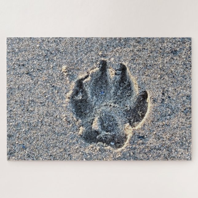 PAWPRINT IN THE SAND  JIGSAW PUZZLE (Horizontal)