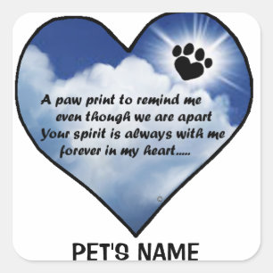 Pawprint Memorial Poem Square Sticker