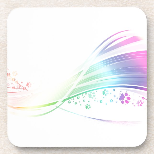 Pawprint Rainbow Coaster (Front)