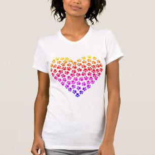 Pawprint Rainbow Heart T-Shirt