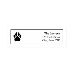 Pawprint Simple Address Self-inking Stamp