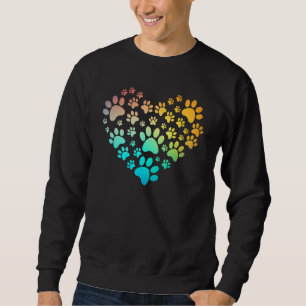 Pawprint Tie Dye Rainbow Inspired Dog Paw print Gi Sweatshirt