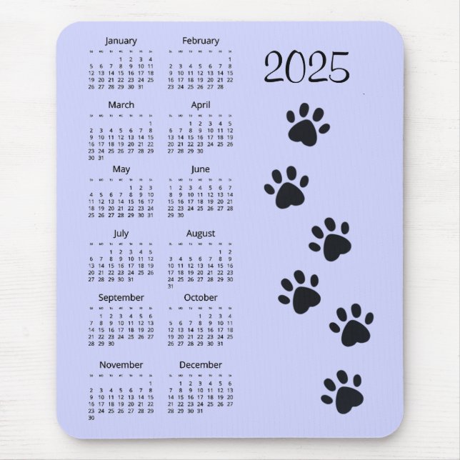 Pawprints2025 Calendar Mousepad (Front)