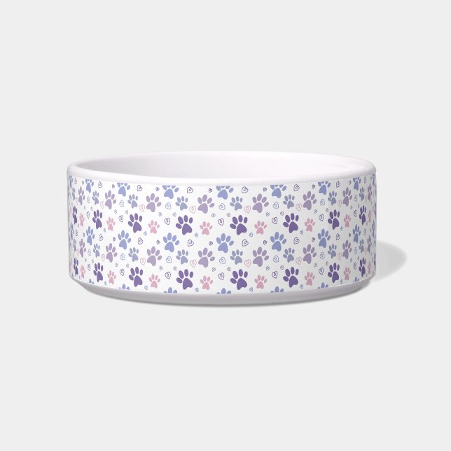 Pawprints and Affection Cat Bowl (Front)