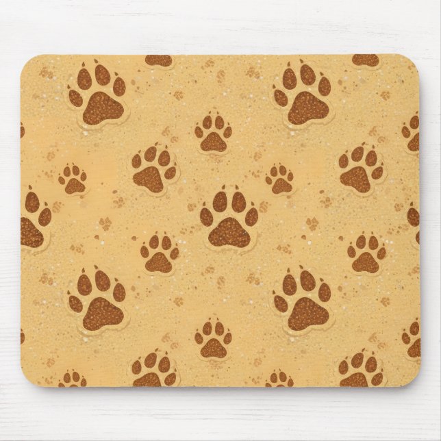 Pawprints in the sand mouse pad (Front)