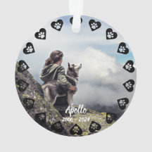 Pawprints of Love Customisable Photo Pet Memorial