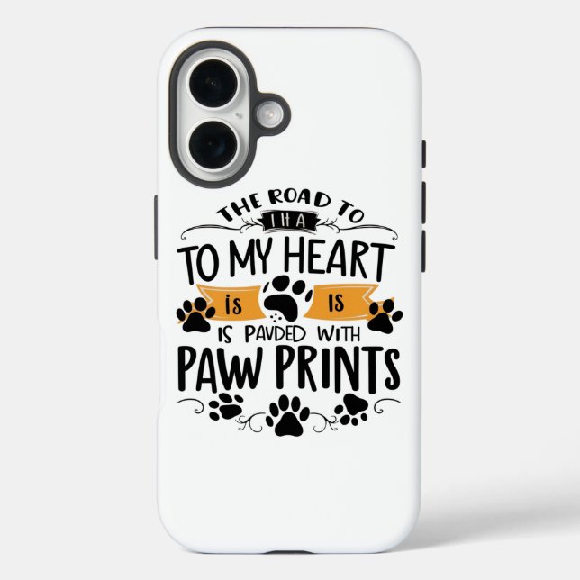 Pawprints On Heart Case-Mate iPhone Case (Back)