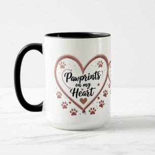 Pawprints on My Heart Combo Mug – Rose Gold Pet
