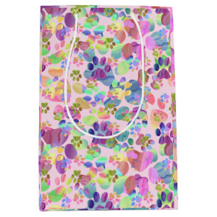 Pawprints on Pink Medium Gift Bag