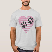 Pawprints On Striped Heart