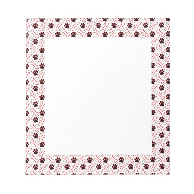 Paws and Bones Funny Design for Dog Lovers Notepad (Front)