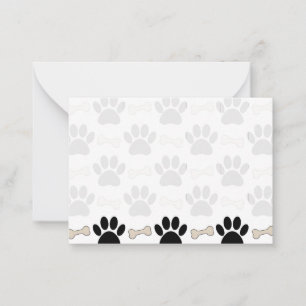 Paws And Bones Pattern Blank Card