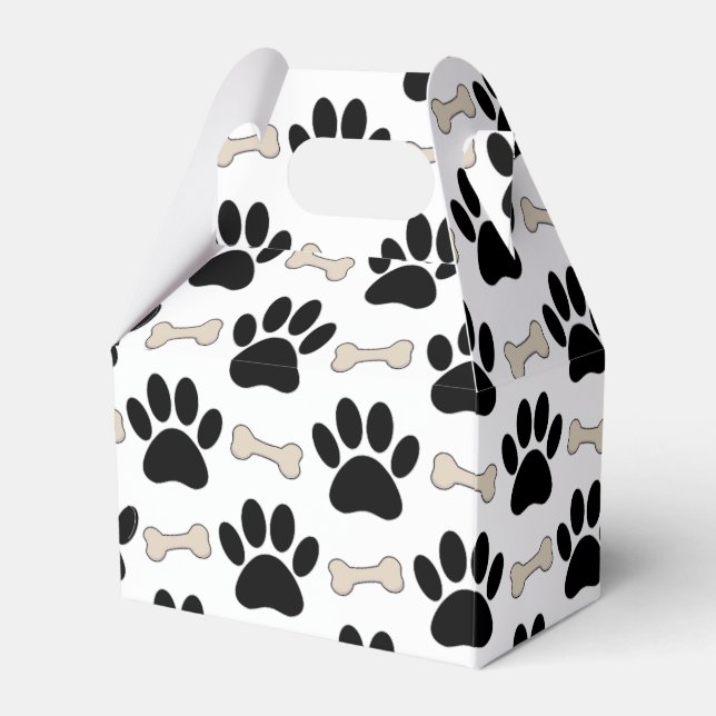 Paws And Bones Pattern Favour Box (Front Side)