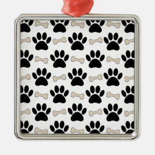 Paws And Bones Pattern Metal Tree Decoration