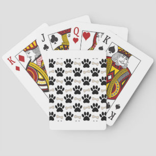 Paws And Bones Pattern Playing Cards