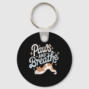 Paws And Breathe Dog Yoga Calm Pet Relaxation Styl Key Ring