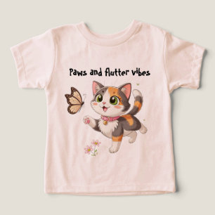 Paws and Flutter Vibes Kids T-Shirt
